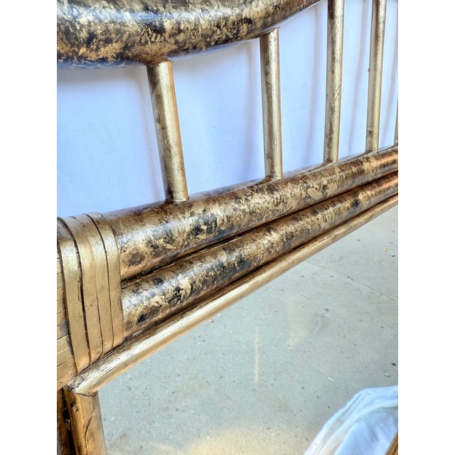 Chinoiserie Vintage Alexander & Sheridan Rattan Mirror, Custom Faux Tortoiseshell Finish by Turtle & Crane, Hollywood Regency - Newly Painted For Sale - Image 3 of 10