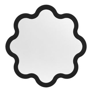 Modern Hallway Black Wall Accent Mirror – Hvyli Round 80 Medium For Sale