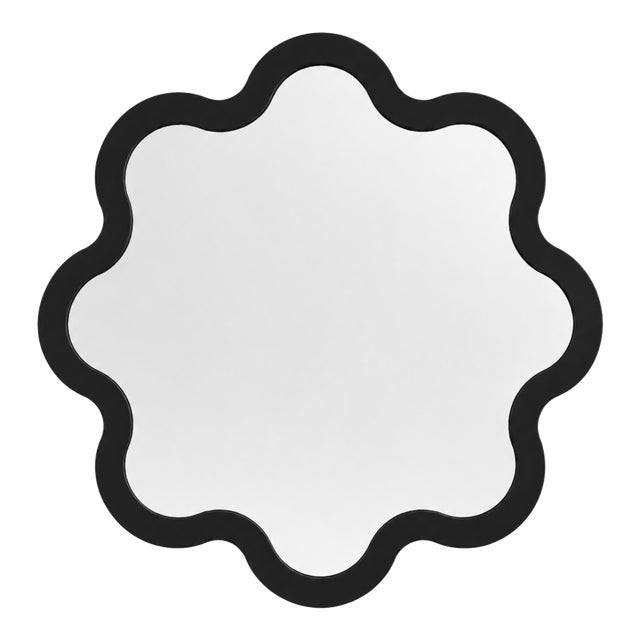 Modern Hallway Black Wall Accent Mirror – Hvyli Round 80 Medium For Sale