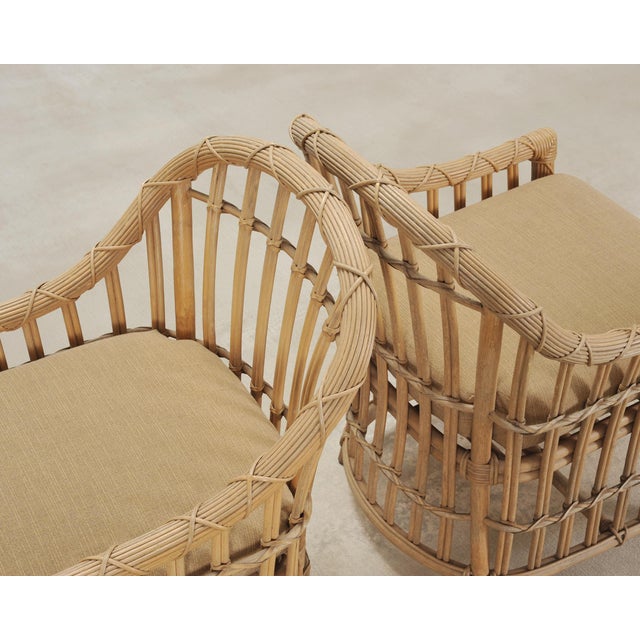 Set of Eight Danny Ho Fong Rattan Garden Dining Armchairs For Sale In Sacramento - Image 6 of 18