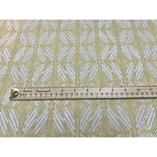 2020s Lemon Yellow Ivory Geometric Abstract Outdoor Upholstery Fabric For Sale - Image 5 of 5