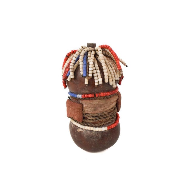 Early 20th Century Nyamwezi Beaded Fertility Doll Gourd with Shells Tanzania For Sale In Denver - Image 6 of 6