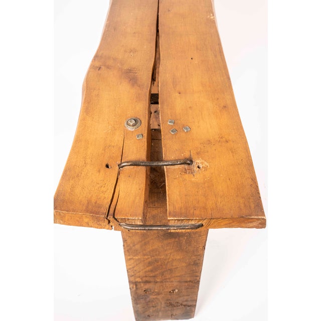 Brown Brutalist Wood Console Table, 1970 For Sale - Image 8 of 15