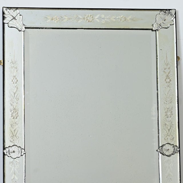 Wood Italian 19th Century Venetian Mirror in Rectangular Frame For Sale - Image 7 of 14