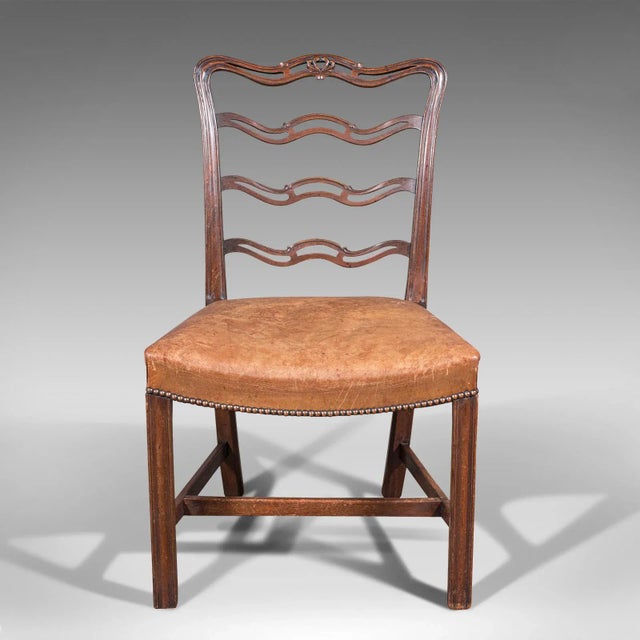 Wood 1904s Set of 4 Vintage Irish Ladder Back Chairs For Sale - Image 7 of 13