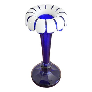 Art Nouveau Scandinavian Blue Glass Vase, Denmark, 1890s For Sale