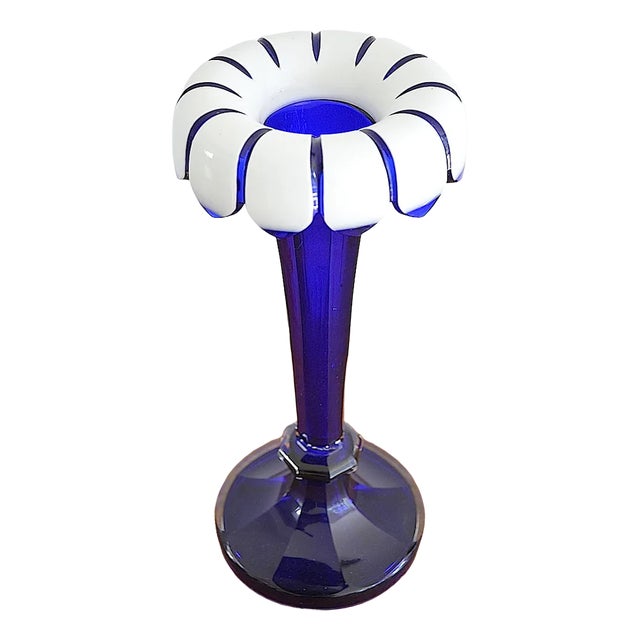 Art Nouveau Scandinavian Blue Glass Vase, Denmark, 1890s For Sale