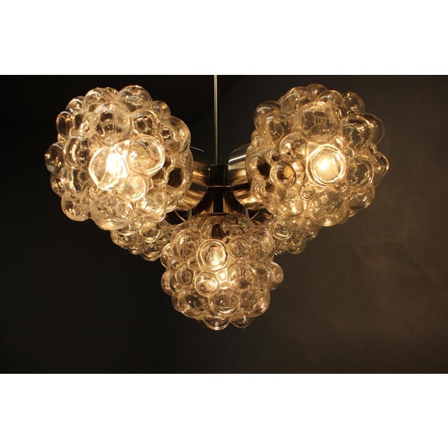 Bubble Glass Chandelier attributed to Kamenický Šenov, Czechoslovakia, 1970s For Sale - Image 14 of 17