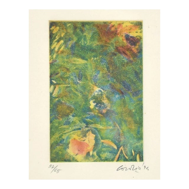 Green Composition - Original Etching by Nino Cordio - 1995 1995 For Sale