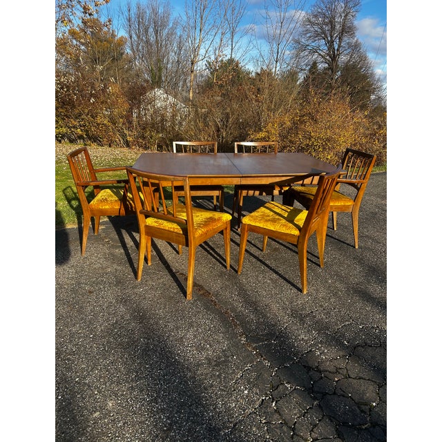 1960s Mid Century Table and 6 Chairs For Sale - Image 4 of 12