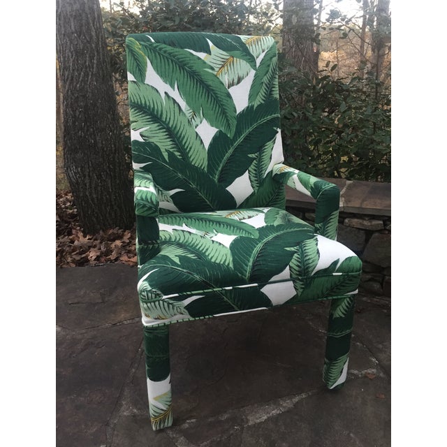 Palm Leaf Upholstered Parsons Chair Chairish