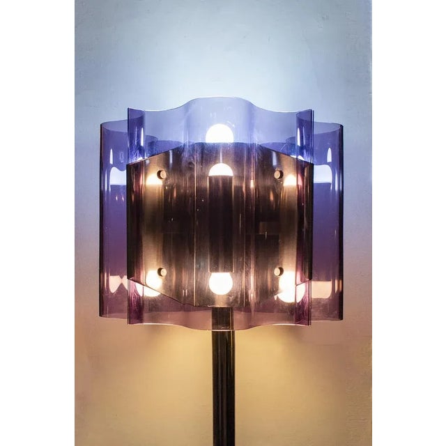 Space Age Floor Lamp in Acrylic Glass, Italy, 1970s For Sale - Image 3 of 8