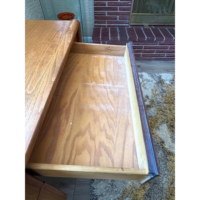 Brown Mid Century Modern Writing Desk in Walnut by Barney Flagg for Drexel, 1960's For Sale - Image 8 of 13
