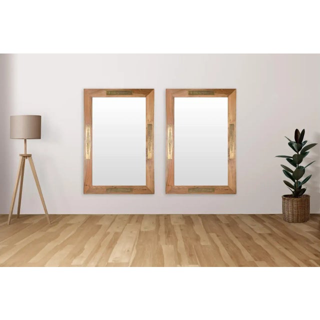 This pair of handmade Organic Modern mirrors captures the essence of understated elegance, blending natural materials with...