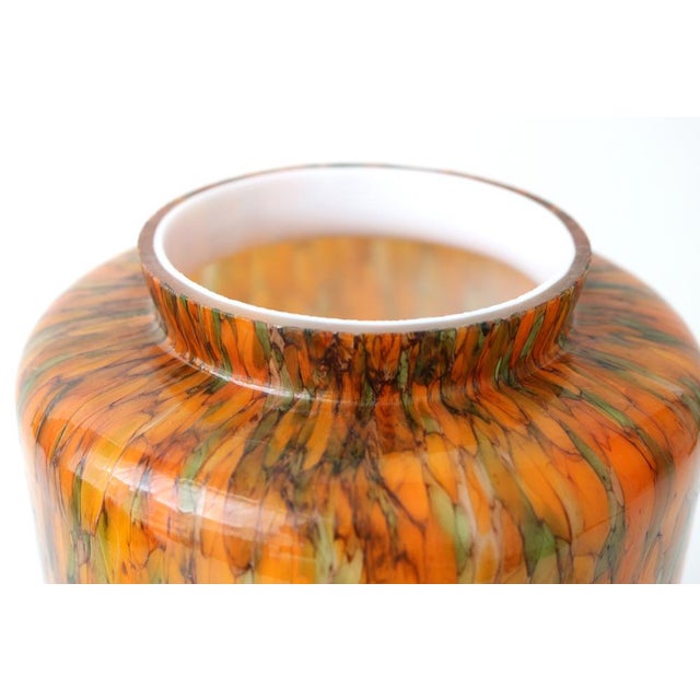 Large Vintage Mushroom Lamp in Orange Art Glass from Peill & Putzler, 1970s For Sale - Image 15 of 18