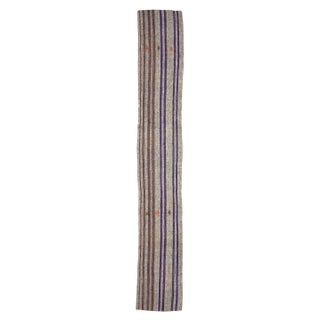 1960s Vintage Vertical Striped Long Turkish Kilim Runner- 2′5″ × 16′6″ For Sale