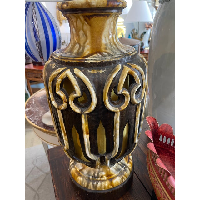 Mid-Century Modern Drip Glazed Ceramic Lamps, Hand-Crafted, Usa, 1960 For Sale - Image 13 of 15