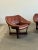 W36 D30 H28 SW19.5 SD19 SH18 AH22 Vintage patinated leather lounge chairs in vintage condition. Chairs are structurally...