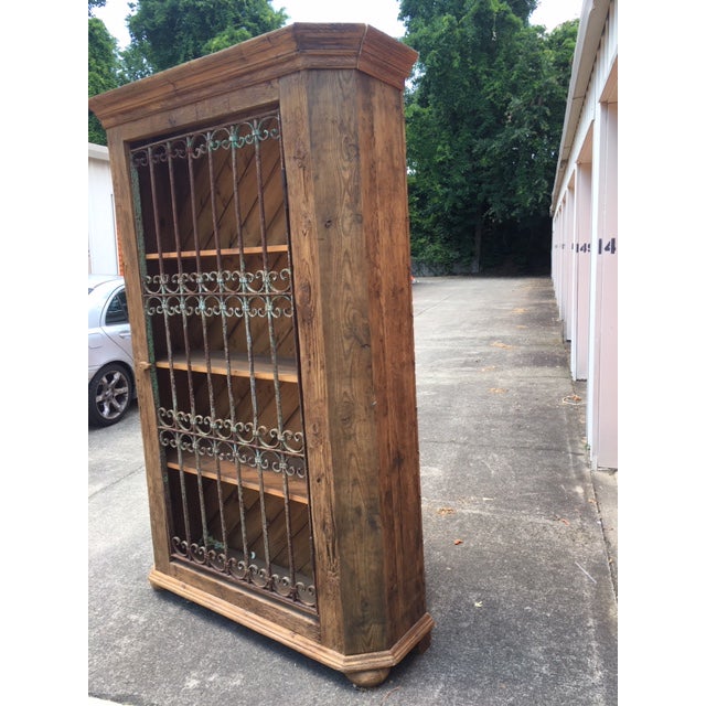 Antique Wrought Iron Gate Door European Pine Bookcase Chairish
