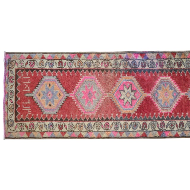 1980s Vintage Hand Knotted Tribal Kurdish Runner For Sale - Image 9 of 12
