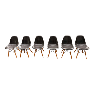 Case Study® Fiberglass Dowel Side 6 Chairs Mid-Century