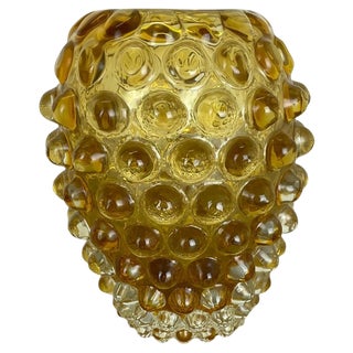 Yellow Murano Lenti Glass Vase Element attributed to Ercole Barovier and Toso, Italy, 1960s For Sale