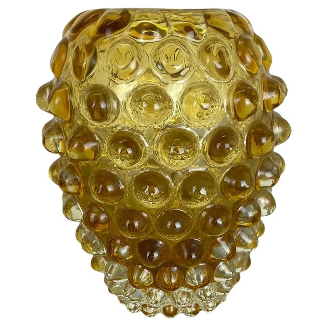 Yellow Murano Lenti Glass Vase Element attributed to Ercole Barovier and Toso, Italy, 1960s For Sale