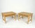 Pair of side tables in bamboo, rattan and wood. Made in Italy in the 1980s.