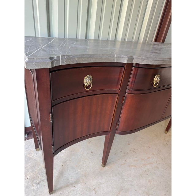 2010s Darryl Carter for Baker Milling Road Collection Mahogany and Gray Marble Avondale Sideboard For Sale - Image 5 of 12