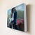 Contemporary Rain King by Shelli Langdale | Oil on gallery panel Woman holding a white horse figurine among flowers. For Sale - Image 3 of 5