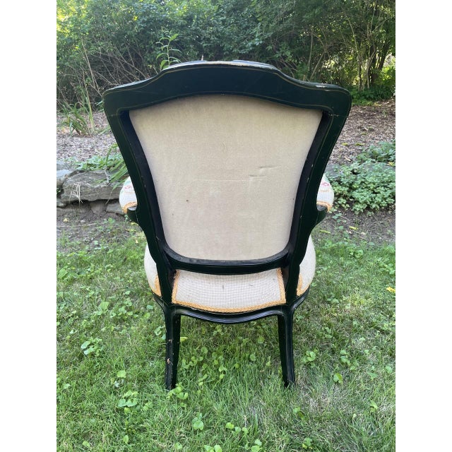 Traditional Antique Swedish Armchair With Ebonized Black Finish For Sale - Image 3 of 7