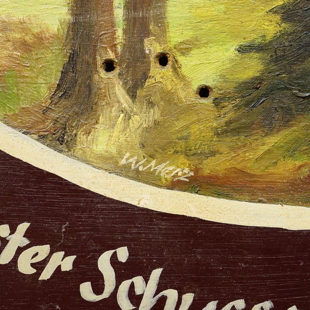 Mid 20th Century Vintage Honor Target With Forest Scene, Germany 1964 For Sale - Image 5 of 7