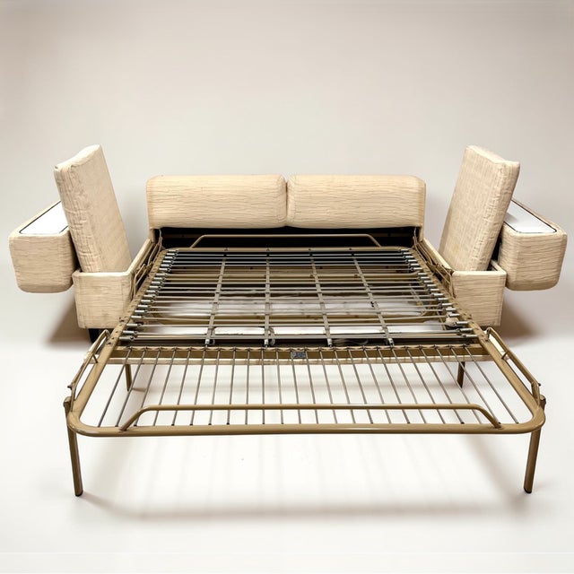 Rare and iconic double sofa bed, model 711, designed by master Tito Agnoli for Cinova in the 1970s. This model represents...