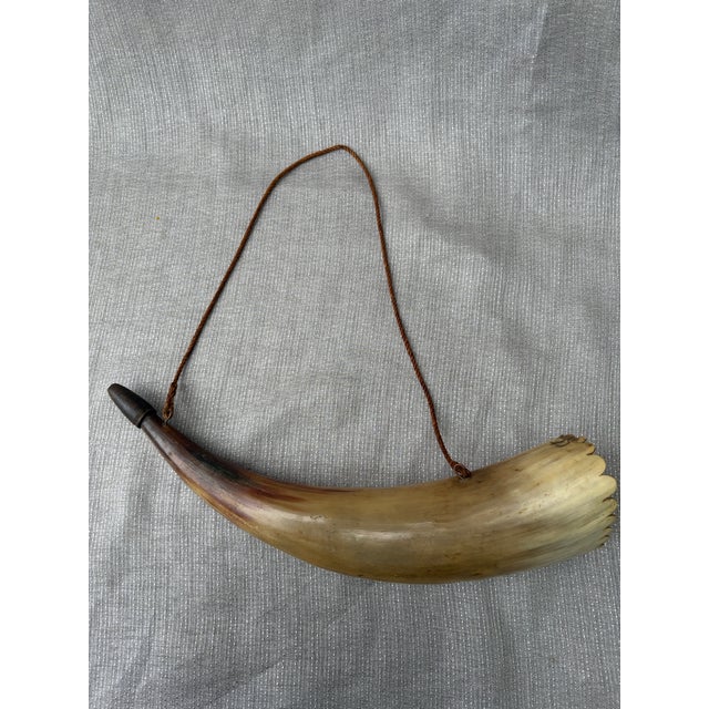 Beige Antique Handmade Powder Horn For Sale - Image 8 of 18
