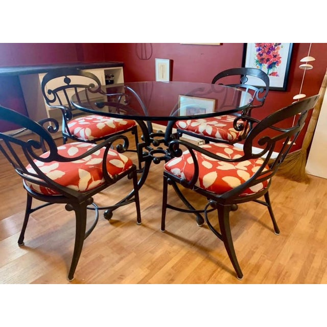 1970s Mid-Century Indoor/Outdoor Table & Chair Set of 5 For Sale - Image 4 of 11
