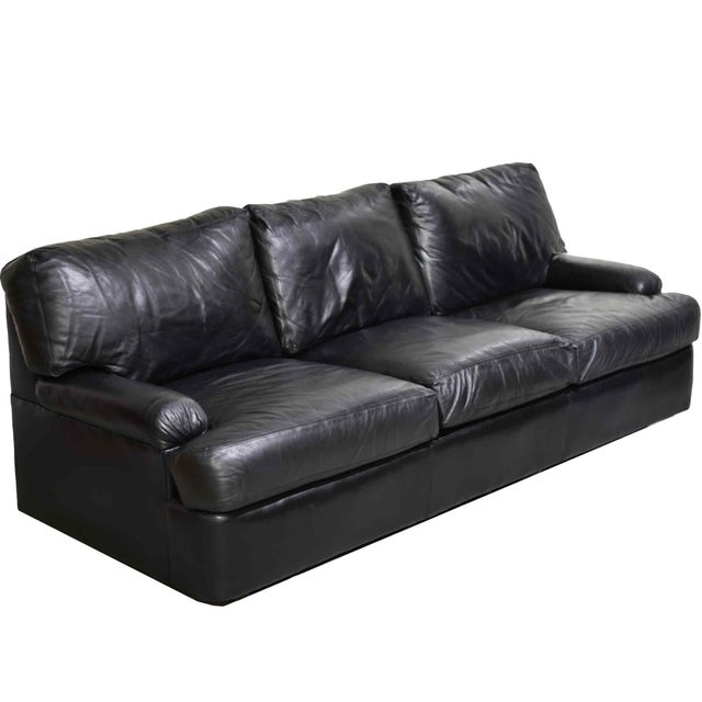 Vintage Black Leather 3 Seater Sofa by Hancock and Moore For Sale - Image 12 of 12
