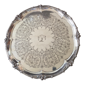 Beautiful Antique Elkington Silverplated Round Tray