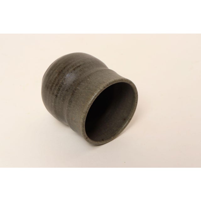 Ceramic Petite Vintage Slate Glazed Studio Stoneware Bud Vase by Deanna Nichols For Sale - Image 7 of 18