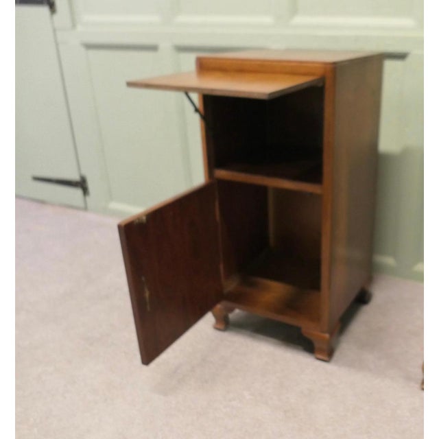Vintage Art Deco Bedside Tables in Walnut, 1930, Set of 2 For Sale - Image 6 of 7