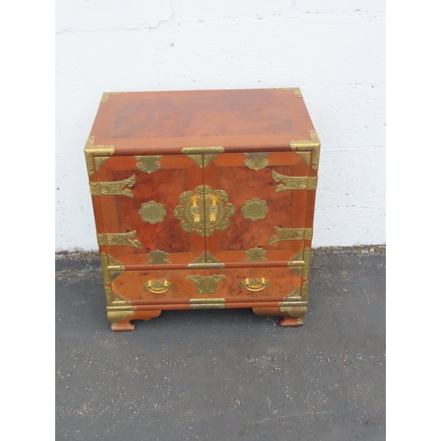 Asian Style Hollywood Regency Nightstands End Side Bedside Table Cabinet 6670 For Sale - Image 15 of 17