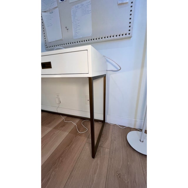 Modern Rh Teen Avalon Desk Restoration Hardware White Wood Writing Desk Vanity Table For Sale - Image 3 of 12