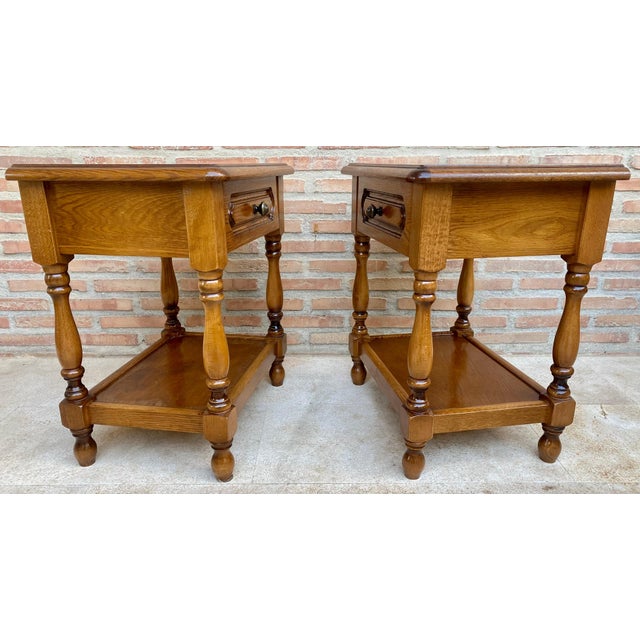 Early 20th Century Spanish Nightstands with One Drawer and Iron Hardware and One Open, A Pair For Sale In Miami - Image 6 of 18