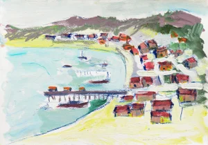 'Fisherman's Shacks, Monterey' by Robert Canete, California Expressionist
