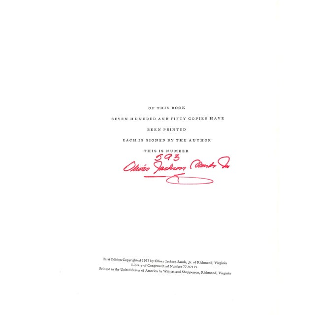 SANDS, Oliver Jackson Jr. [235] pp. Limited edition copy number 593 of 750 copies 1977 12 1/4" x 9 5/8" Deep Run Hunt Club...