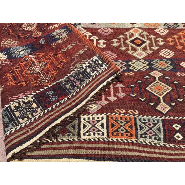 Vintage Embroidered Kilim Rug - 64" X 106" For Sale - Image 11 of 12