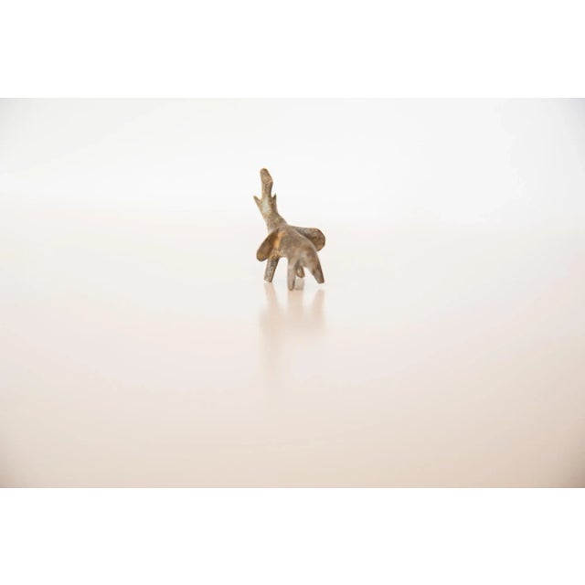 Figurative Vintage African Mini Bronze Elephant For Sale - Image 3 of 7