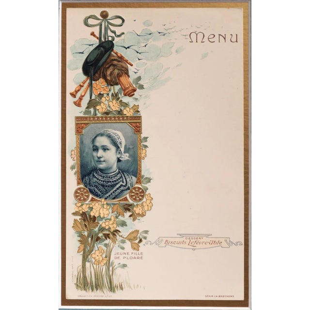 Date: 1900 Size: 5 x 8.25 inches (interior), 9 x 12.25 inches (exterior) A menu, in excellent condition, brought in...
