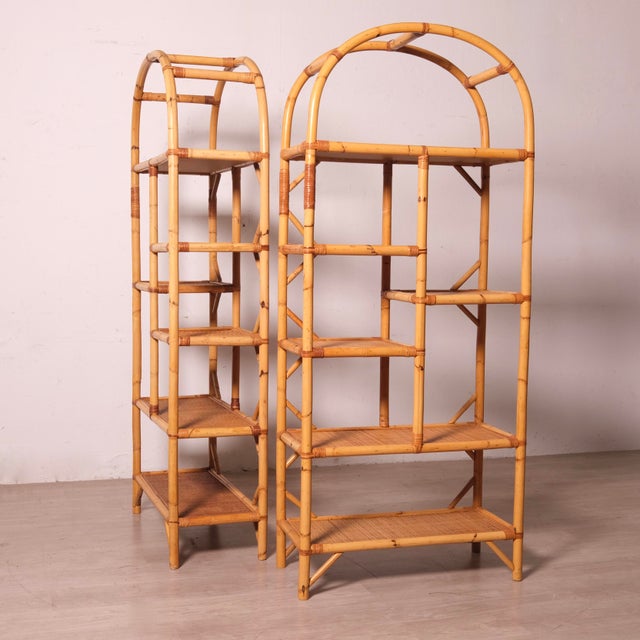 Vintage Bamboo Bookcases, Italy, 1970s, Set of 2 For Sale - Image 12 of 18