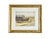 This original mediterranean coastal watercolor on paper is newly framed floated on a double matte and framed in a gilt...