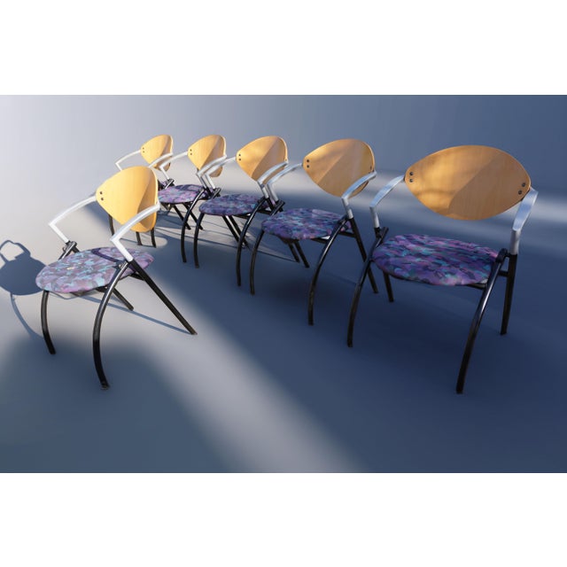 Postmodern Dutch Vepa Alpine Stackable Armchairs, 1980s, Set of 6 For Sale - Image 3 of 18